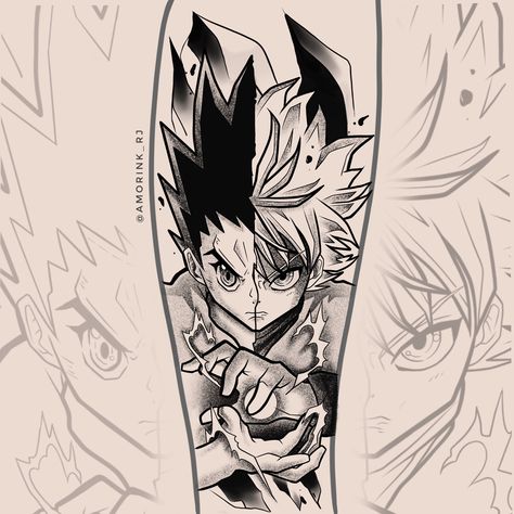 Gon X Killua Tattoo Design, Hunter X Hunter Tattoo Ideas Killua, Killua X Gon Tattoo Ideas, Anime Tattoo Hunter X Hunter, Gon And Killua Tattoo Ideas, Killua Zoldyck Tattoo Design, Killua X Gon Tattoo, Killua Lightning Tattoo, Hunter X Hunter Tattoo Killua