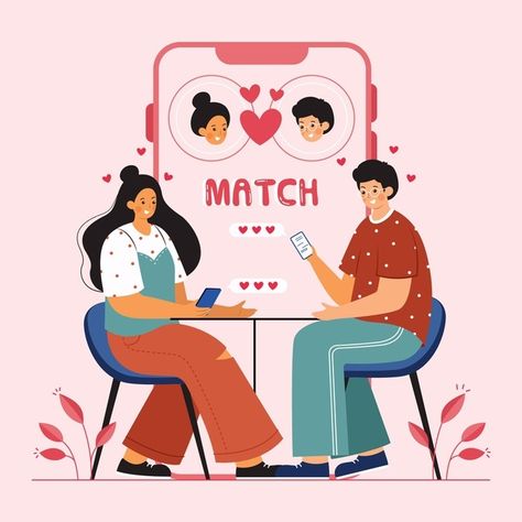 Dating app concept Premium Vector | Premium Vector #Freepik #vector #social-media #network #digital #internet Hinge Dating App, Make Friends Online, Hinge Dating, Free Local Dating, Alphabet Dating, Free Dating Websites, Best Free Dating Sites, First Date Tips, Dating Application