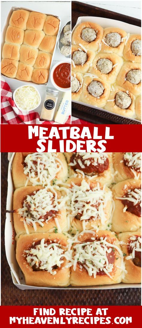 meatball sliders Sliders With Hawaiian Rolls, Meatball Sliders Recipes, Sliders Recipes Hawaiian Rolls, Camp Meals, Easy Slider Recipes, Meatball Sliders, Easy Camp, Slider Sandwiches, Mini Pizzas