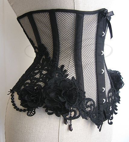 Mesh Corset, Corset Fashion, Corsets And Bustiers, Underbust Corset, Corset Lingerie, Lace Corset, Steampunk Fashion, Dark Fashion, Corsets