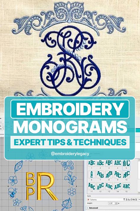 Embroidery Monograms: Expert Tips & Techniques How To Monogram Initials, Embroidery Designs Digital, Embroidery Fonts Machine, Embroidery Blanks Wholesale, Embroidery Fonts Free, Monogram Letters Font, Babylock Embroidery Machine, Brother Embroidery Design, Machine Embroidery Fonts