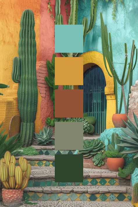 Santa Fe Colors Palette, Color Palette Mexican Style, Mexican Colour Scheme, Mexican Pallete Color, Boho Paint Color Palette, Jungalow Color Palette, Bright Pop Color Palette, Traditional Mexican Color Palette, Latin America Color Palette