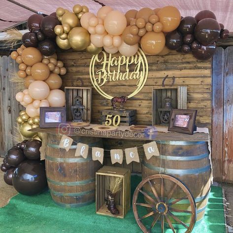 Mens Cowboy Birthday Party, Western Birthday Party For Men, 50th Birthday Rodeo Theme, 60th Western Birthday Party, 50th Birthday Party Ideas For Men Cowboy, Western Party For Men, Men’s Party Ideas, Cowboy Party Decorations For Men, Country 50th Birthday Party