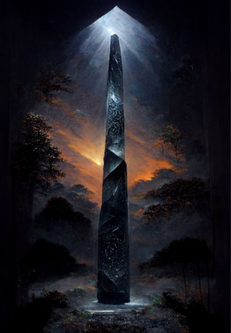 Black Obelisk Fantasy Art, Obsidian Tower Fantasy Art, Black Obelisk, Dark Temple, Dead Space, Temple Design, Black Obsidian, Create Image, Home Brewing