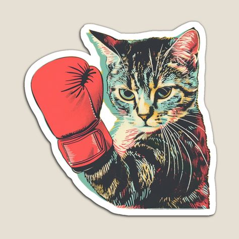 Get my art printed on awesome products. Support me at Redbubble #RBandME: https://www.redbubble.com/i/magnet/Boxer-cat-Boxing-Kitten-Sport-Cat-by-CreativeArts-S/160089185.TBCTK?asc=u Cat Boxing, Sticker Design Ideas, Boxing Art, Soft Kitty Warm Kitty, Cat Exercise, Lino Art, Cat Box, Cats Illustration, Car Sticker