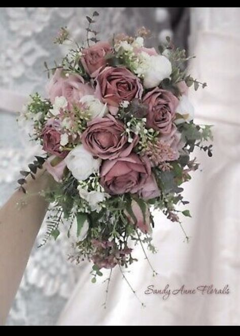 Wedding Shower Centerpieces, Grey Wedding Theme, October Wedding Flowers, Wedding Picnic, Pin Corsage, Wedding Extras, Cascading Wedding Bouquets, Bridal Bouquet Pink, Dusty Blush