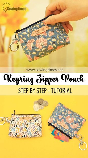 Zippered Pouch Tutorial Free Pattern Coin Purses, Keychain Coin Purse Diy, Sew Small Zipper Pouch, Zippered Coin Purse Pattern, Diy Small Bag Zipper Pouch, Pouch Purse Patterns, Coin Purse Diy Sewing Projects, Zipper Coin Pouch, Making A Coin Purse