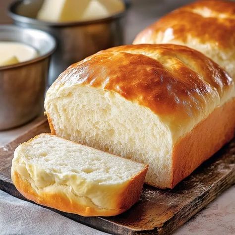 Easy Homemade White Bread | Homemade Recipes Homemade Bread With Active Dry Yeast, White Fluffy Bread, Homemade Bread Instant Yeast, White Bread Loaf Recipe, Bread Recipe With All Purpose Flour, Active Dry Yeast Bread Recipes Easy, Fluffy Homemade Bread, Basic White Bread, Country White Bread