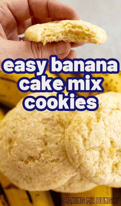 Gluten Free Banana Cookies 3 Ingredients, Banana Cake Mix Cookies Easy Recipes, Banana Cake Cookies Recipe, Banana Bread Cookies 3 Ingredient, Recipes Using 2 Bananas, Banana Pudding Cake Mix Cookies, Cake Mix Banana Pudding Cookies, Banana Cookies Recipes Easy, Banana Cake Cookies