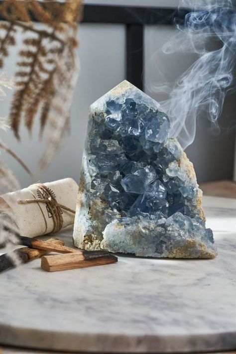 Blue Healing Aesthetic, Blue Spa Aesthetic, Crystal Product Photography, Slate Blue Aesthetic, Crystal Vibes Aesthetic, Serenity Aesthetic, Crystals Photography, Crystals Aesthetic, Crystal Room Decor