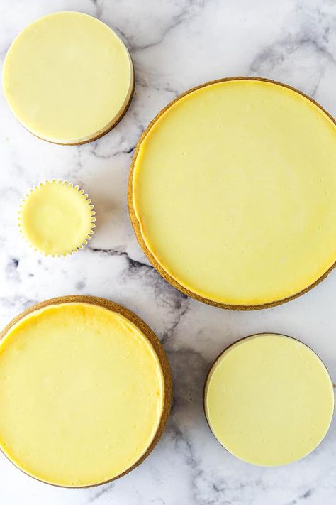 Want to make a cheesecake, but need to adjust the ingredients to fit the size pan you want to use? Use this guide to help adjust my cheesecake recipes to the size you need.