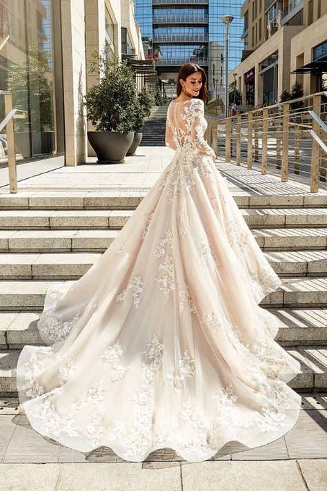 Eddy K SKY 134 - Shop this style and more at oeevening.com Wedding Gown Lace Sleeves, Wedding Ready, Fairy Tale Wedding Dress, A Wedding Dress, Princess Wedding Dresses, Long Sleeve Wedding, Dresses Elegant, Dresses Lace, Princess Wedding