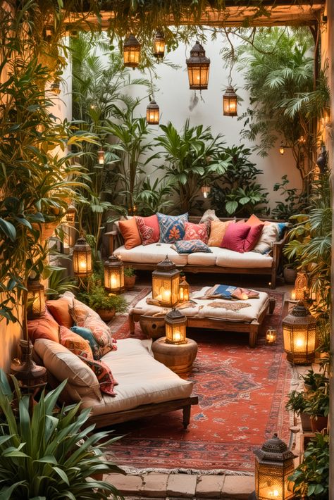 Boho Gazebo Decor, Cute Boho Aesthetic, Earthy Patio Ideas, Outdoor Patio Aesthetic, Boho Outdoor Patio Ideas, Bohemian Cottage Decor Ideas, Backyard Terrace Ideas, Garage Patio Ideas, Bohemian Patio Decorating Ideas