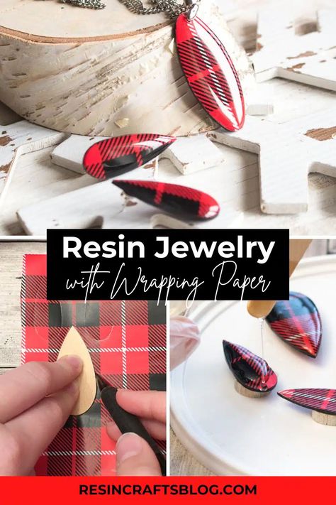 DIY Resin Jewelry made with Gift Wrap via @resincraftsblog Make Resin Jewelry, How To Make Resin Jewelry, Diy Resin Earrings, Resin Jewlery, Resin Moulds, Resin Crystals, Christmas Jewelry Diy, How To Make Resin, Resin Work