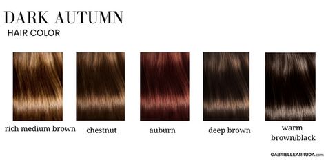 Exploring Dark Autumn in seasonal color analysis? Here’s you ultimate guide to the deep autumn including a dark autumn color palette, outfit ideas, dark autumn makeup, and how to definitely confirm you’ve determined the correct season. Deep autumn seasonal color | dark autumn celebrities | how to determine your seasonal color Best Hair Color For Dark Autumn, Hair Colour For Dark Autumn, Dark Autumn Best Hair Color, Dark Autum Hair Color, Hair Color For Dark Autumn Skin Tone, Deep Autumn Hair Color Palette, Dark Autumn Hair Color Palette, Hair Color Deep Autumn, Deep Autum Hair Color