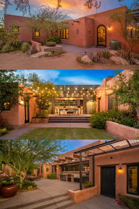 Desert Home Exterior Ideas, Modern Adobe Architecture, Adobe Homes Modern, Adobe Mountain House, Mid Century Adobe House, Adobe Architecture Modern, Desert House Architecture, Adobe Desert House, Adobe House Aesthetic