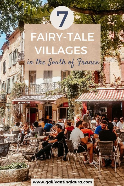 A French outdoor café scene with beautiful French architecture, sweeping tree and sunshine Map Of France Travel, Quaint French Villages, South France Villages, South France Food, Southern France Travel, Montolieu France, South France Travel, South Of France Vacation, French Streets