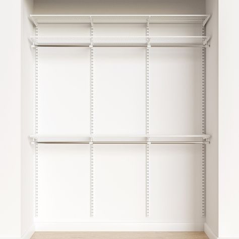 Elfa Classic 6' Closet Kit | The Container Store Easy Closet Organization, Elfa Closet, Closet Solutions, Closet Shelving, Closet Clutter, White Closet, Closet Kits, No Closet Solutions, Shelving Storage