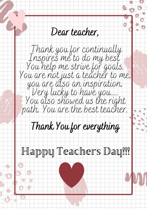 Teachers Day Wishing Quotes, Happy Teachers Day For Favourite Teacher, Wordings For Teachers Day Card, Aesthetic Teachers Day Card For Hindi Teacher, Teachers Day Card Decoration Idea, Grating Card For Teachers Day, Teachers Day Card Wishes, Teachers Day English Teacher Card, Teachers Day Lines In English