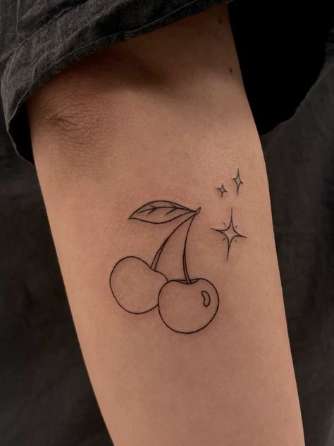 #minitattoos #aesthetic #minimaltattoo #cherrytattoo#tattooart #tattoo #veantattoo #veantattoolithuania #cute #smalltattoo Cherry Arm Tattoo, 8ball Cherry Tattoo, Cherry Face Tattoo, 3inch Tattoo Ideas, Harry Styles Cherry Tattoo, Cherry Tattoo Black And White, Heart Cherry Tattoo, Small Cherry Tattoo, Cherry Skull Tattoo