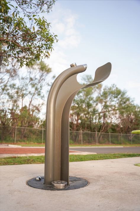 Timeless and sculptural fountain that supplies water for drinking and refilling containers. Pets can rehydrate via the bubbler at the base of the fountain. Arqua Fountain adheres to DDA, is wheelchair-friendly and is certified under the WaterMark standard WMTS105:2016. Please note it is best not to install the dog bubbler near sand, which may interfere with button activation. Drinking Water Fountain, Dog Water Fountain, Drinking Fountains, Wheelchair Friendly, Drinking Fountain, Rainwater Harvesting, Fountains Outdoor, Oranges And Lemons, Street Furniture