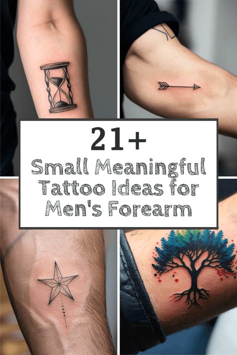 21+ Small Meaningful Tattoo Ideas for Men's Forearm Growth Tattoos Men, Single Needle Tattoo Ideas For Men, Dainty Tattoos Men, Best Men Tattoos Unique, Small Tattoo Idea For Men, Accomplishment Tattoo Ideas, Minimal Forearm Tattoo Men, Forearm Placement Tattoo, Small Tattoos For Men Meaningful