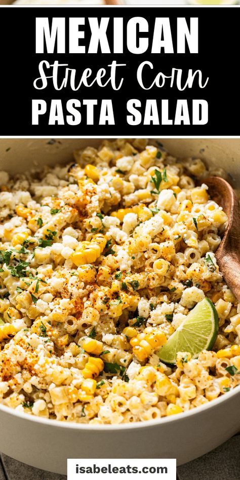 Quick And Easy Pasta Salad, Mexican Elote, Mexican Street Corn Pasta Salad, Mexican Street Corn Pasta, Deli Salads, Street Corn Pasta Salad, Street Corn Pasta, Mexican Pasta Salad, Corn Pasta Salad