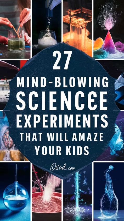 27 Mind-Blowing Science Experiments That Will Amaze Your Kids Science Experiments Teens, Science Experiments Elementary, Kid Science Experiments, Kid Experiments At Home, Grandchildren Activities, Elementary Science Experiments, Fun Experiments For Kids, Wild Wednesday, Homeschool Science Experiments