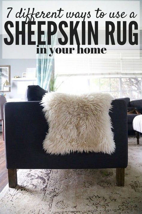 7 Ways to Use a Sheepskin Rug Fur Rug Decor, Sheepskin Rug Bedroom, Sheep Rug, Sheepskin Rugs, In A Rut, Sheepskin Throw, Stuck In A Rut, Scandinavian Bedroom, Different Ideas