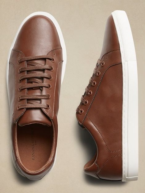 Men's Shoes | Banana Republic Factory Mens Business Casual Shoes, Dressy Sneakers, Sneakers Outfit Men, Brown Leather Sneakers, Business Casual Shoes, Casual Dress Shoes, Mens Shoes Casual Sneakers, Brown Sneakers, Banana Republic Factory