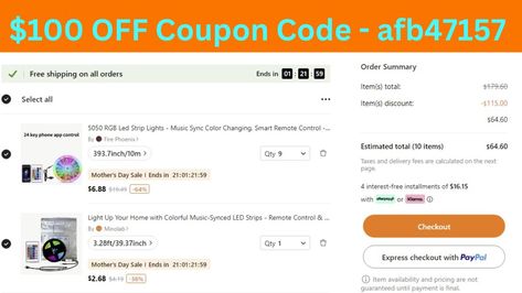 New customers can use Temu coupon code "afb47157"to save $100 coupon and 30% off on their first order. Temu Discount Codes, Temu Discount Codes 2024, Temu Coupon Codes, Temu Codes, Coupon App, Betty Cartoon, Rgb Led Strip Lights, Money Hacks, Coupon Apps