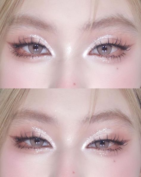 White Eye Makeup, Angel Makeup, Cute Eye Makeup, Doll Eye Makeup, Korean Eye Makeup, 사진 촬영 포즈, Ethereal Makeup, Dope Makeup, Asian Eye Makeup