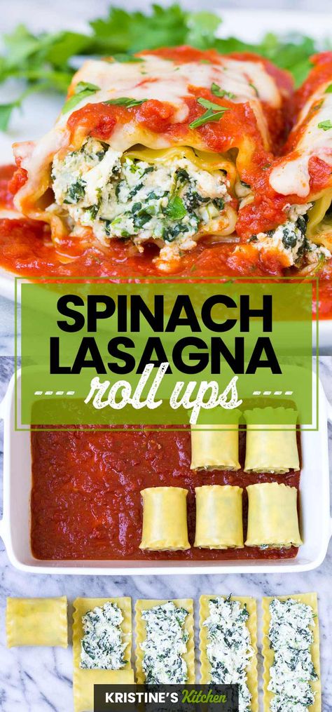 Spinach Lasagna Rollups, Lasagna Roll Ups With Spinach, Vegitaren Lasagna Recipes, Spinach Ricotta Lasagna Roll Ups, Spinach Ricotta Lasagna Filling, Lasagna Roll Ups Easy Meatless, Spinach And Ricotta Rolls Recipe, Rolled Pasta Lasagna Noodles, Homemade Veggie Lasagna