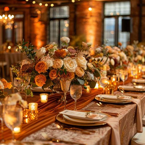 Discover how to create a stunning burnt orange wedding theme with beautiful floral arrangements, elegant table settings, and breathtaking ceremony backdrops for a romantic and unforgettable celebration. Burnt Orange Wedding Theme, Orange Wedding Theme, Oct Wedding, Green Wedding Theme, Emerald Green Wedding Theme, Orange Wedding Decorations, Orange Wedding Themes, Burnt Orange Wedding, Emerald Green Wedding