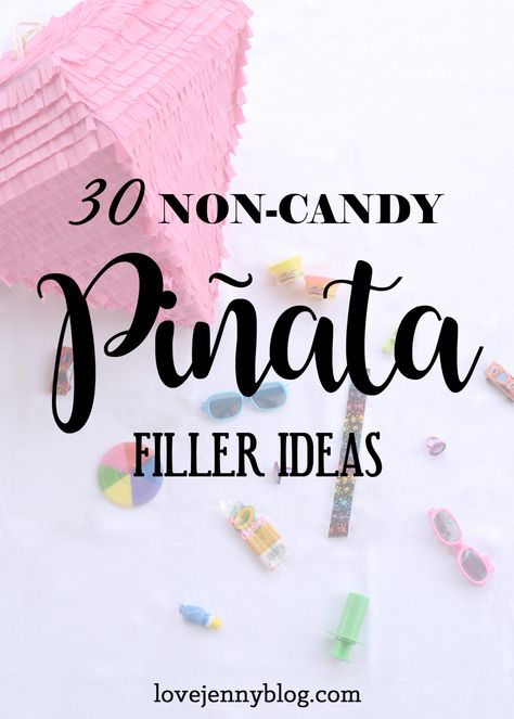 30 Non-Candy Piñata Filler Ideas Pinata Fillers Non Candy, Alternative Pinata Ideas, Pinata Stuffer Ideas, Piñata Stuffing Ideas Not Candy, Non Candy Pinata Fillers, What To Put In A Pinata, Wedding Pinata Fillers, 30th Birthday Pinata, Healthy Pinata Fillers