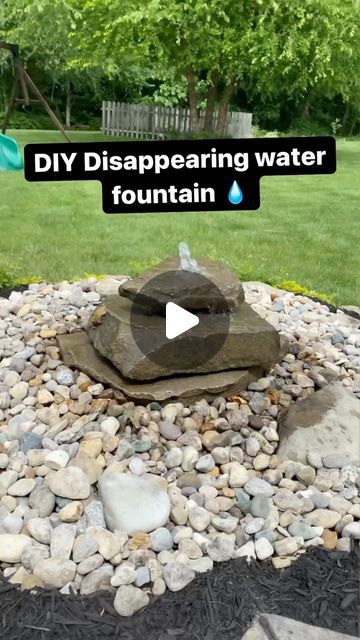 Easy Garden Water Features, Water Fountains Front Yard, Rock Display Ideas Diy Garden, Diy Rock Fountain Water Features, Fire Pit And Water Feature Ideas, Water Feature For Patio, Garden Water Fountains Diy, Simple Backyard Water Feature, Rock Ponds Ideas