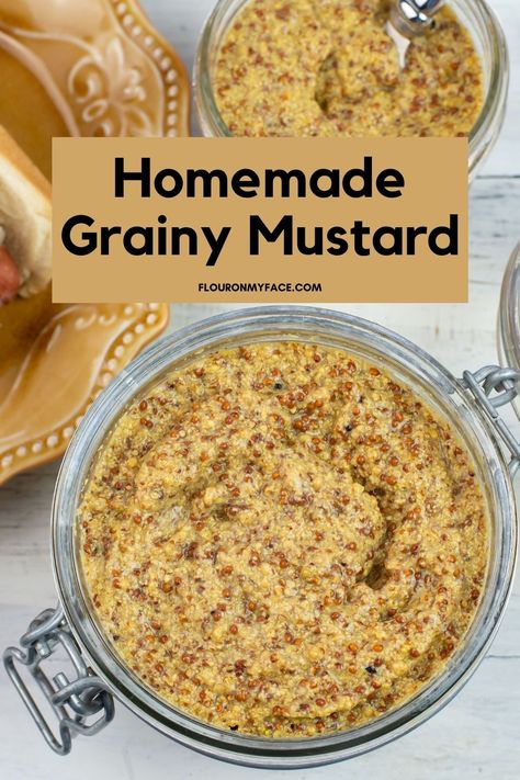 Homemade Spicy Mustard, Homemade Mustard Recipe For Canning, Grainy Mustard Recipe, Diy Mustard Recipes, How To Make Mustard, Mustard Recipe Homemade, Brown Mustard Recipe, Homemade Mustard Recipe, Make Mustard