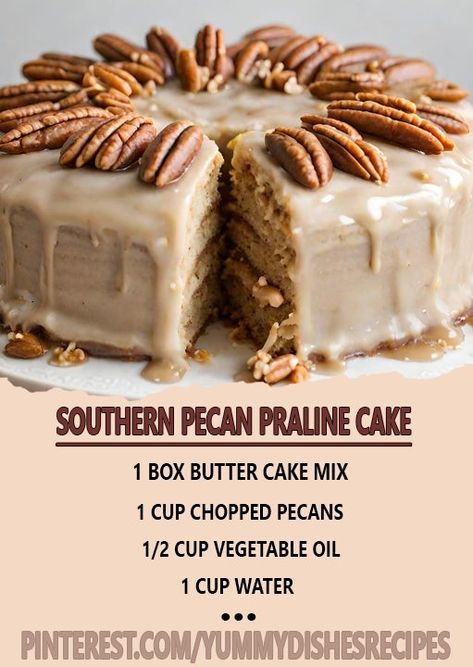 Recipe - RECIPE - Southern Pecan Praline Cake Pecan Praline Frosting Recipe, Pecan Pralines Cake, Southern Butter Pecan Praline Cake, Praline Pecans Cake Recipe, Pralines Cake Recipe, Praline Icing Recipe, Bourbon Praline Cake, Southern Pecan Caramel Cake Recipe, Praline Pecan Pound Cake