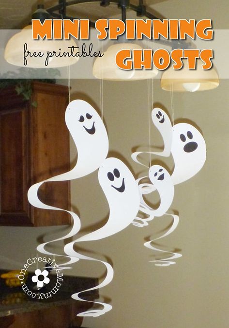 20 ghost crafts and recipes that are perfect for Halloween! A great roundup of crafts for all ages, meals, and desserts that will leave you feeling spooky! Ghost Crafts Preschool, Tree Paper Craft, Face Coloring Pages, Halloween Ghost Craft, Christmas Tree Paper Craft, Printable Halloween Decorations, Christmas Tree Paper, Face Coloring, Minecraft Decoration