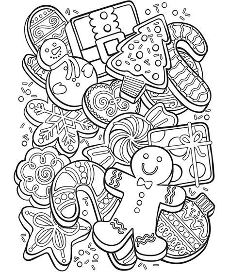 Christmas Cookie Collage Coloring Page | crayola.com Christmas Colouring Pages, Chalkboard Christmas, Crayola Coloring Pages, Free Christmas Coloring Pages, Elephant Silhouette, Explorers Club, Christmas Coloring Sheets, Printable Christmas Coloring Pages, Southern Sayings