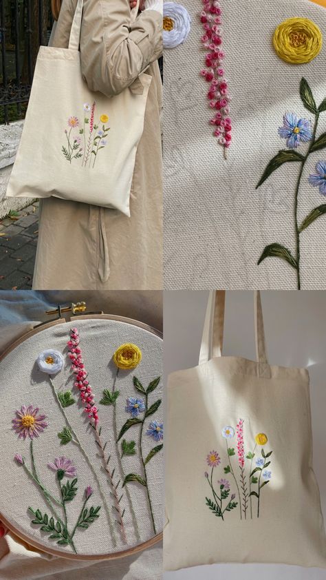 Embroidered Bags Diy Ideas, Tote Embroidery Bag, Embroidery On Bags Ideas, Tote Embroidery Ideas, Embroidery Designs On Tote Bags, Tote Bags Embroidery Ideas, Canvas Bag Embroidery Ideas, Embroidery Designs Tote Bag, Embroidery Bags Design