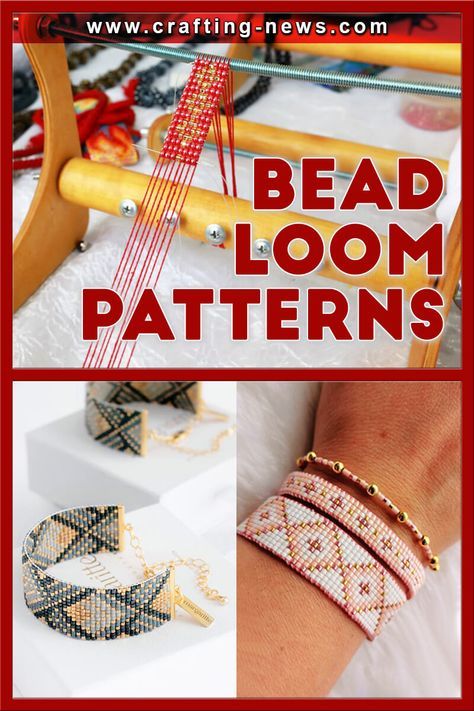 21 Bead Loom Patterns 1 Free Seed Bead Loom Patterns, Hat Beading Pattern, Jewel Loom Patterns Free, Beading On A Loom, How To Use Bead Loom, Diy Beading Loom How To Make, Beaded Bracelet Patterns Free, Free Bead Loom Bracelet Patterns, How To Loom Bead