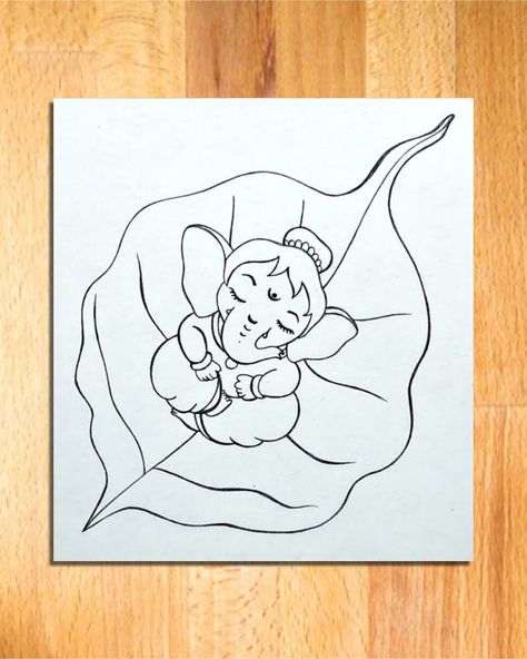 How to Draw Baby Ganesha Sleeping on the Leaf || Bal Ganesha Drawing || Pencil Sketch || ganesh drawing,baby ganesha drawing, how to draw bal ganesha, easy drawing of baby ganesha, ganpati bappa drawing, lord ganesha drawing, bal ganesha pencil sketch, baby ganesha pencil drawing, bal ganesha art videos, pencil sketch for beginners, pencil drawing ideas, art videos, hindu god drawing, drawing of hindu god, vivek art academy. Lord Ganesh Drawings Sketches, Ganesh Aesthetic Drawing, Ganpati Images Drawing, Ganpati Photo For Drawing, Drawing Of Hindu Gods, Ganpati Drawing For Competition, Bal Ganesh Mandala Art, Pencil Art Drawings Ganesha, Cute Ganpati Bappa Sketch