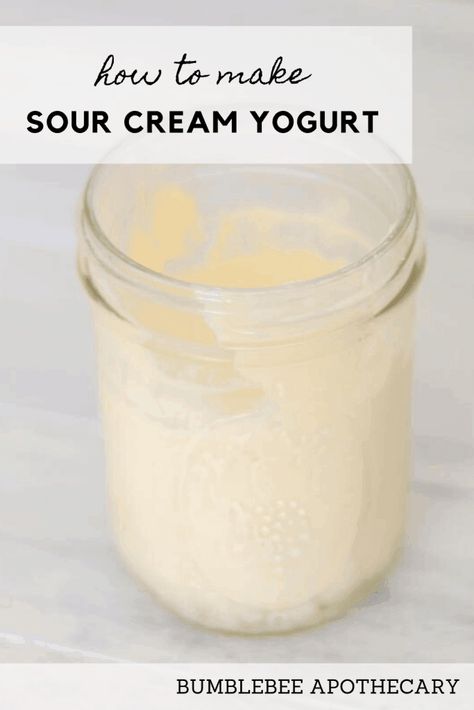 I couldn't believe how easy it is to make sour cream at home! All you need are two ingredients. My family loves it! #sourcream #yogurt #recipe #probiotic #homemade Making Sour Cream, Recipe With Yogurt, Yogurt Sour Cream, Yogurt Starter Culture, Homestead Food, Yogurt Homemade, Gaps Diet Recipes, Weston Price, Make Sour Cream