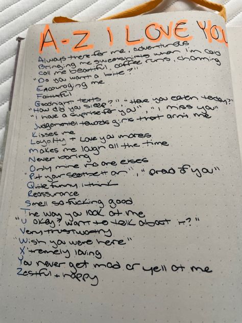 Things To Write In A Scrapbook For Boyfriend, Writing Book For Boyfriend, Notebook For My Boyfriend, I Love You A To Z Ideas, One Year Books For Boyfriend, Notebook For Girlfriend Ideas, Cute Scrapbook For Boyfriend, Notebook For Your Boyfriend, Books To Make For Your Boyfriend