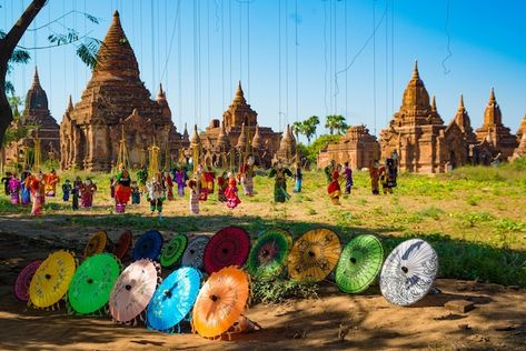 A beautiful view of bagan tourism destin... | Premium Photo #Freepik #photo #bagan #travel-asia #bagan-myanmar #myanmar-travel Bagan Myanmar Photography Beautiful, ရှုခင်းပုံများ Myanmar, Bagan Myanmar Photography, Myanmar Landscape, Myanmar Photo, Bagan Myanmar, Myanmar Art, Album Artwork Cover Art, Myanmar Travel