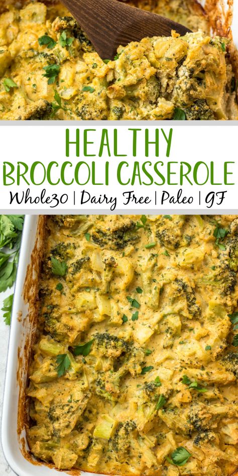 Easy Casserole Recipes Dairy Free, Whole 30 Broccoli Casserole, Dairy Free Keto Casserole, Non Dairy Casseroles, Dairy Free Broccoli Rice Casserole, Whole 30 Broccoli Recipes, Whole 30 Vegetable Sides, Dairy Free Chicken Broccoli And Rice, Non Dairy Vegetable Side Dishes