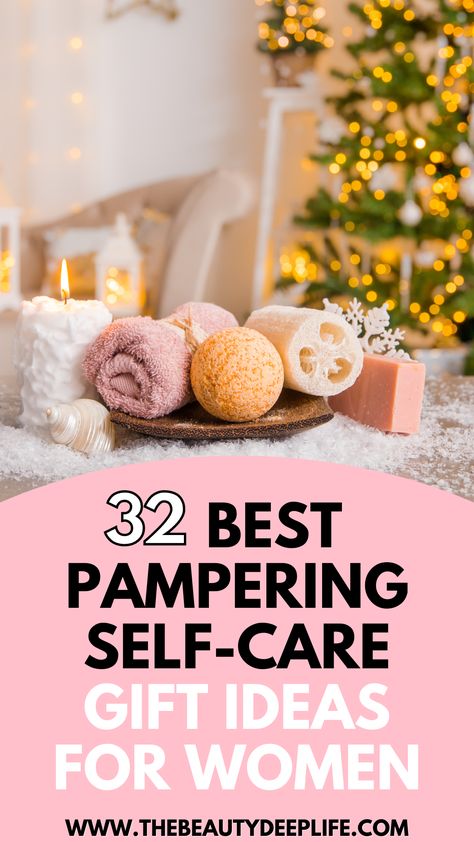 Spa Gift Ideas Diy, Pampering Basket Ideas, Diy Pampering Gifts, Gift Basket Self Care, Pampering Ideas For Women, Pamper Ideas For Women, Pamper The Bride Shower Ideas, Womens Self Care Gift Basket Ideas, Pampering Gifts For Women