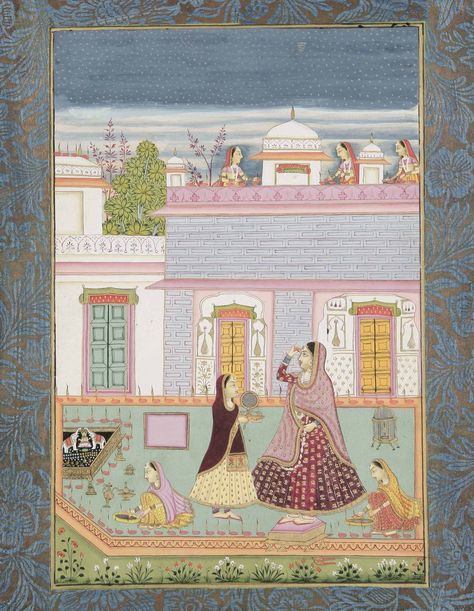 BY BHAVANI SHANKAR, INDIA, BIKANER, DATED VS 1811/1754 AD भारतीय इतिहास, Mughal Miniature Paintings, Mughal Art Paintings, Harvard Art Museum, Mughal Paintings, Ancient Persian, Indian Painting, Tangle Patterns, Scene Art