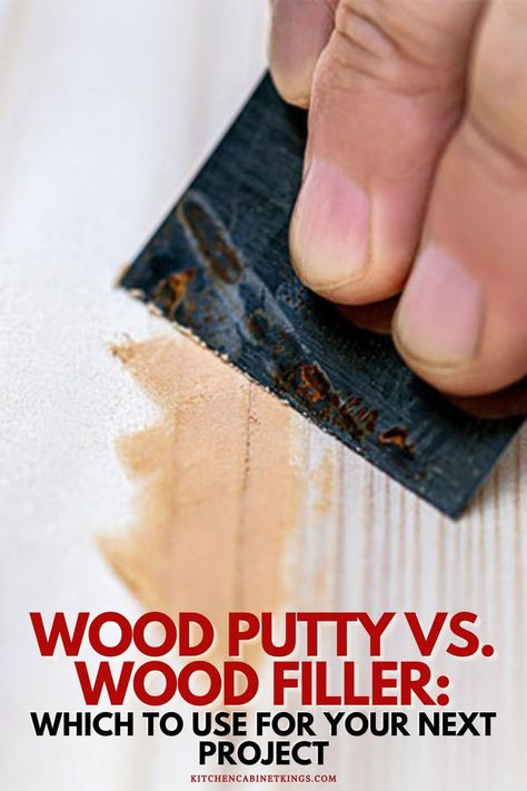 To help ease your mind as you begin your project, Kitchen Cabinet Kings has put together a quick guide explaining the difference between wood putty and wood filler. We’ll explore the differences between these two products and help you determine which is best for your next home project. Wood Putty Vs Wood Filler, Wood Filler Before And After, Diy Wood Filler, Stainable Wood Filler, Wood Fillers, Traditional Modern Bathroom, Kitchen Cabinet Kings, Ease Your Mind, Old Kitchen Cabinets